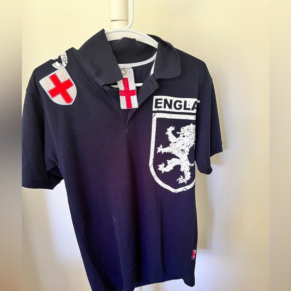 Mens Size Small England Victorious One Goal One Team One Nation Navy Polo Shirt - Picture 1 of 8
